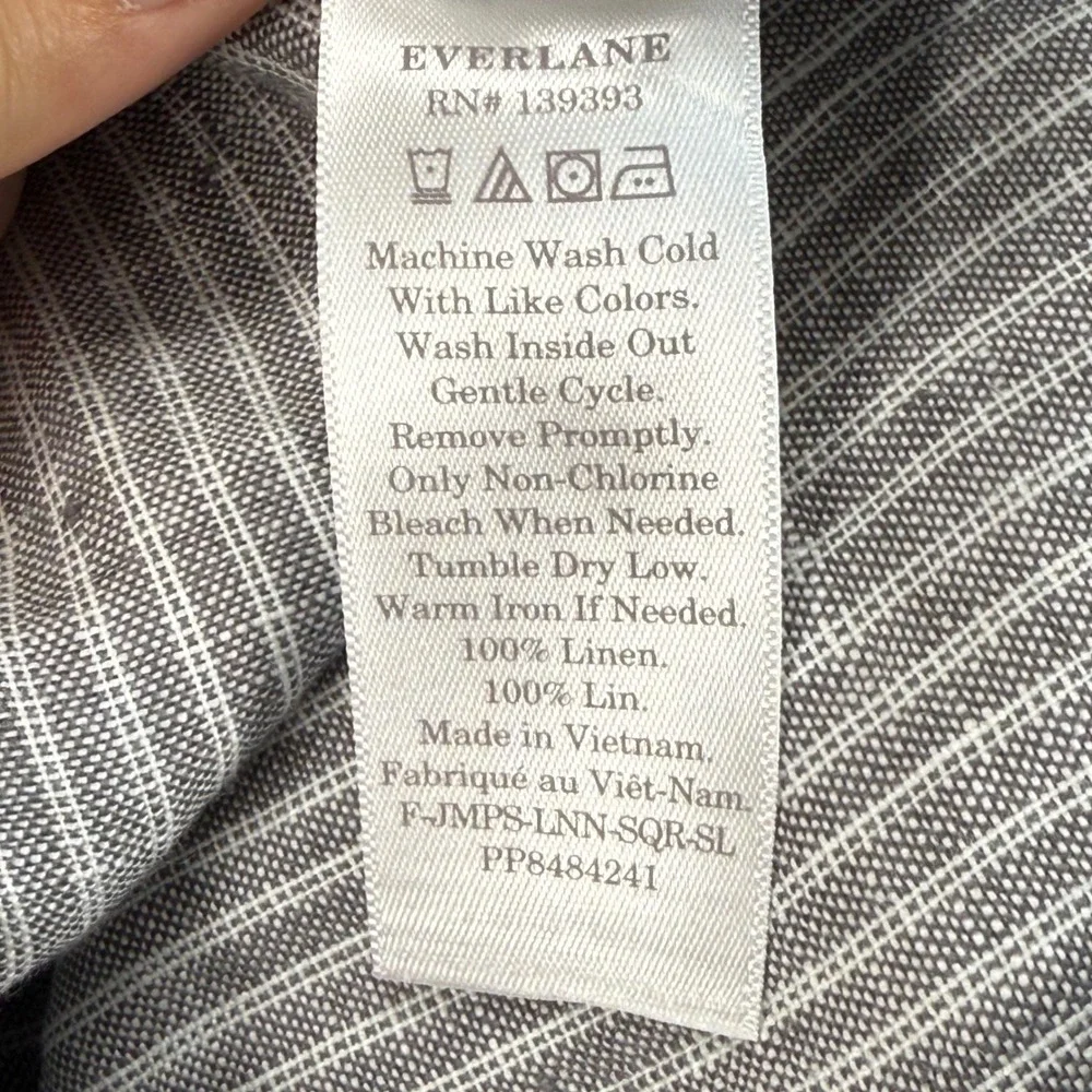 Everlane Linen Striped Jumpsuit Wide Leg Sleeveless Casual Size 10 NWOT- no belt